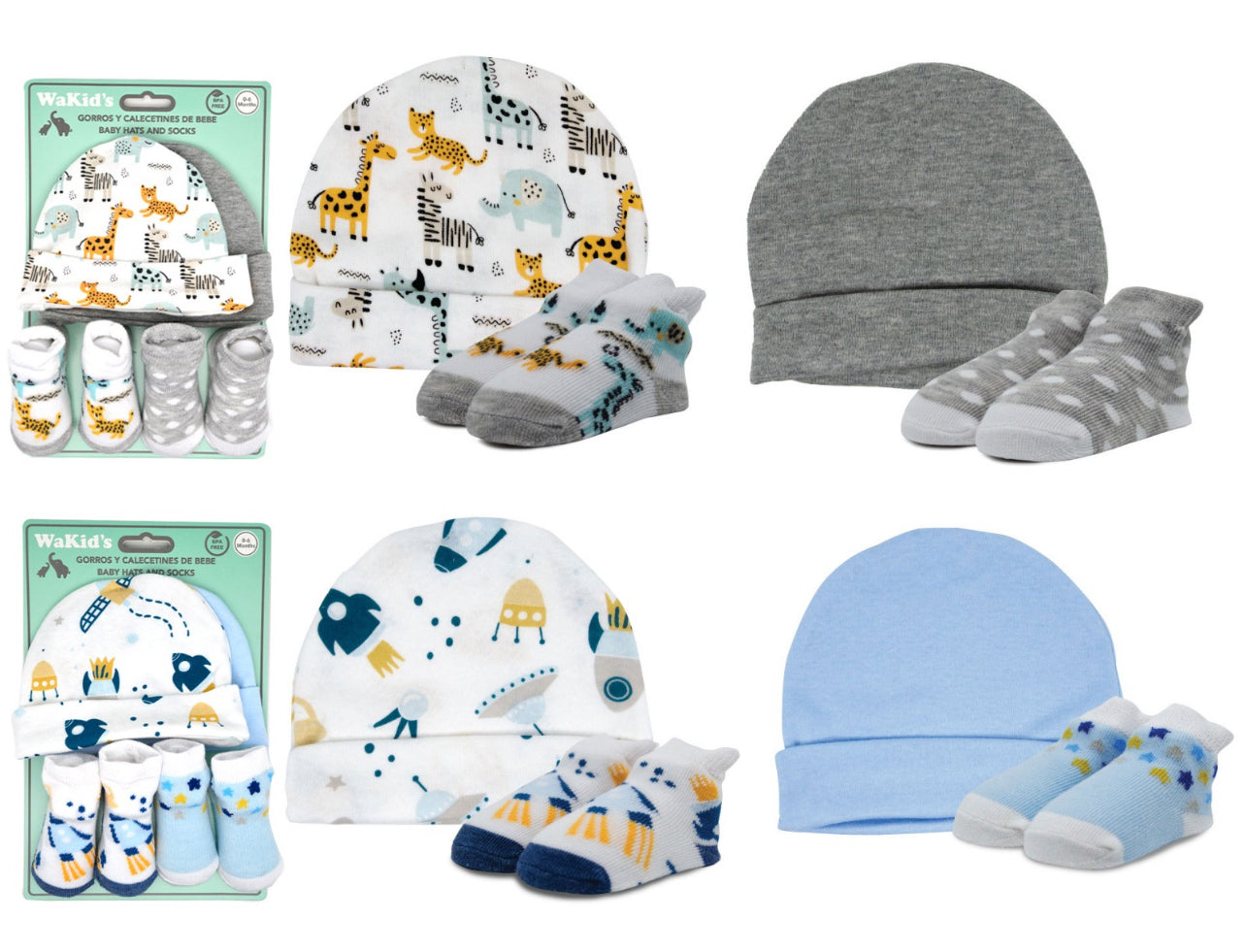 SET DE MEDIA Y GORROS WAKIDS 4PC