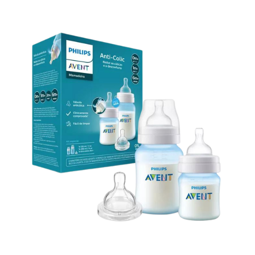 SET DE BIBERONES PHILIPS AVENT 4/9OZ AZUL