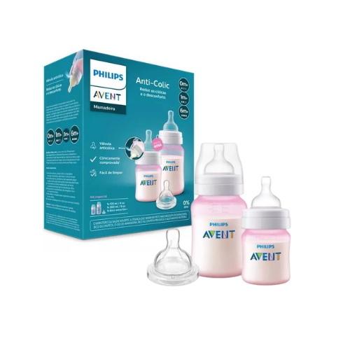 SET DE BIBERONES PHILIPS AVENT 4/9ONZ ROSA
