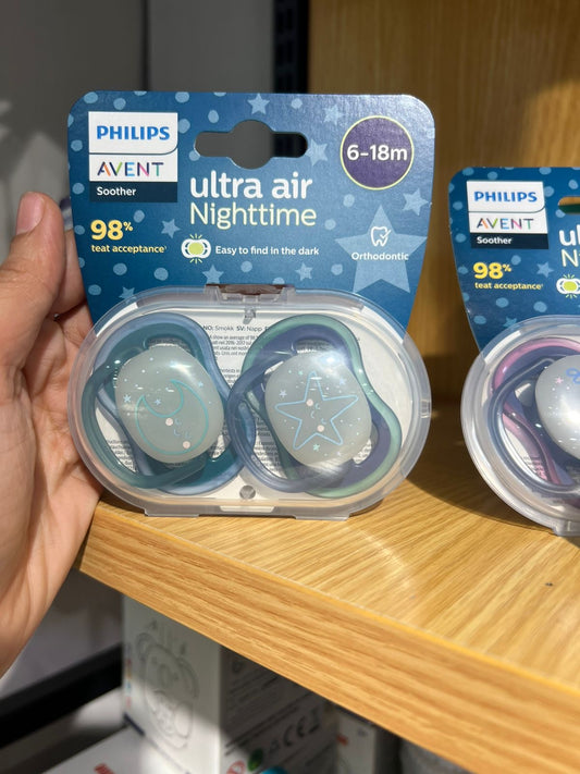 2 CHUPETES ULTRAIR NIGHTIME PHILIPS AVENT 6-18 MESES