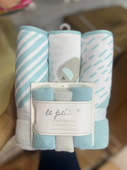 SET DE 3 TOALLAS + TOALLITAS DE BAÑO