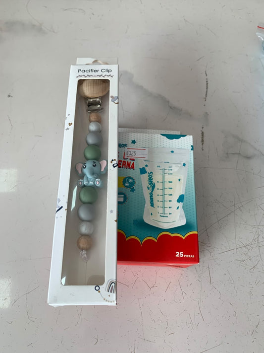 BOLSA PARA ALMACENAR LECHE + CADENITA PARA BOBO DE ELEFANTES